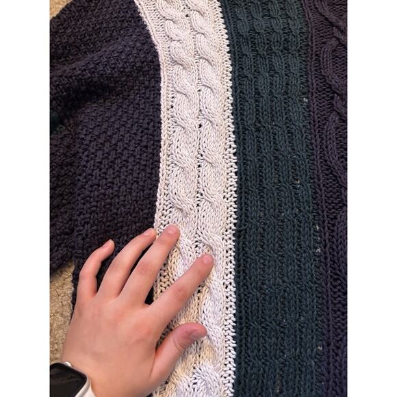 VTG New River For J. Riggings Hand Knitted Cable Knit Heavy Men's Sweater Sz XL - Picture 5 of 8